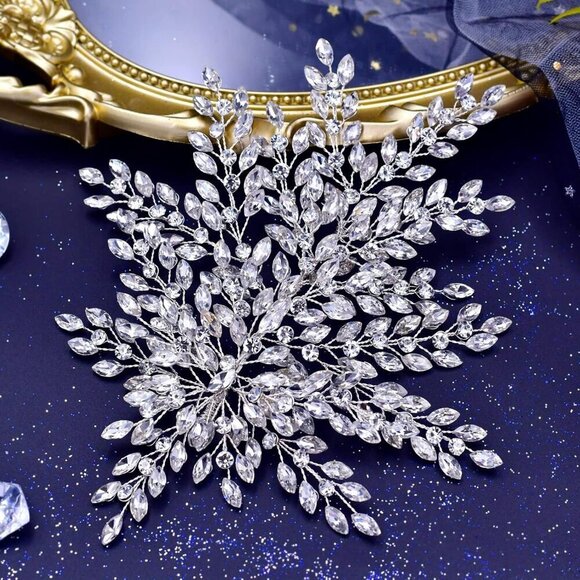 Wedding Headband Silver Rhinestone Bridal Hair Accessories for Brides main image 6